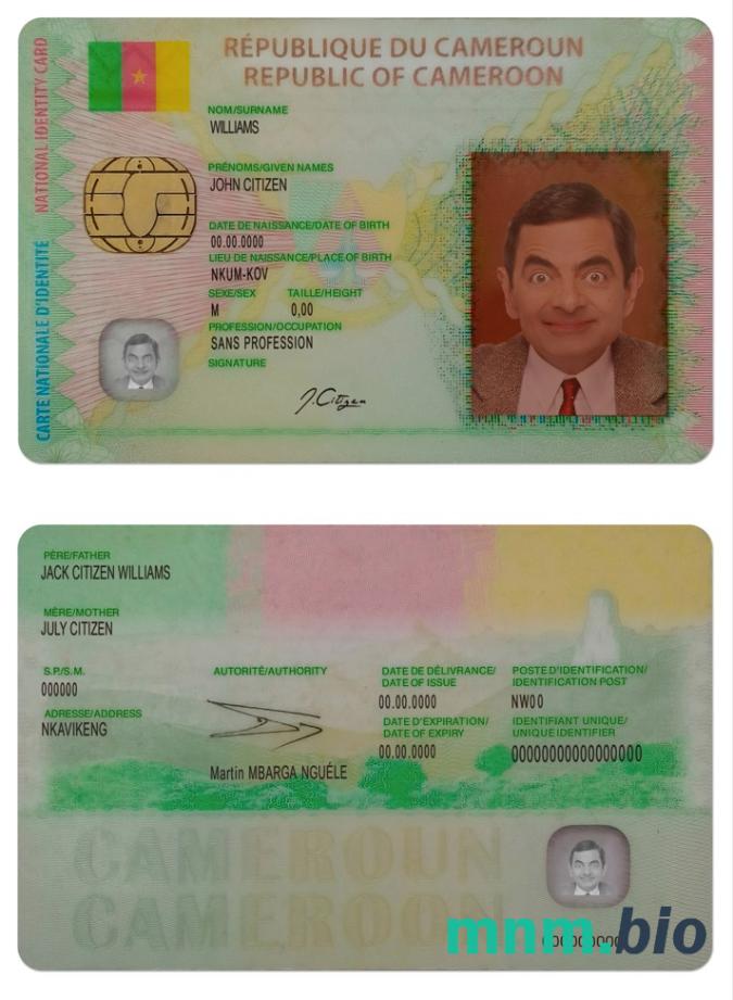 Szablon dowodu osobistego Kamerunu w PSD, w pełni edytowalny